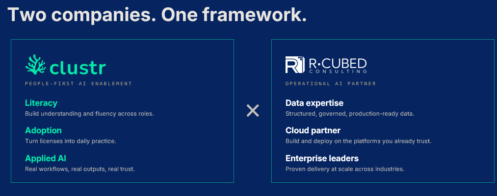 r-cubed and clustr